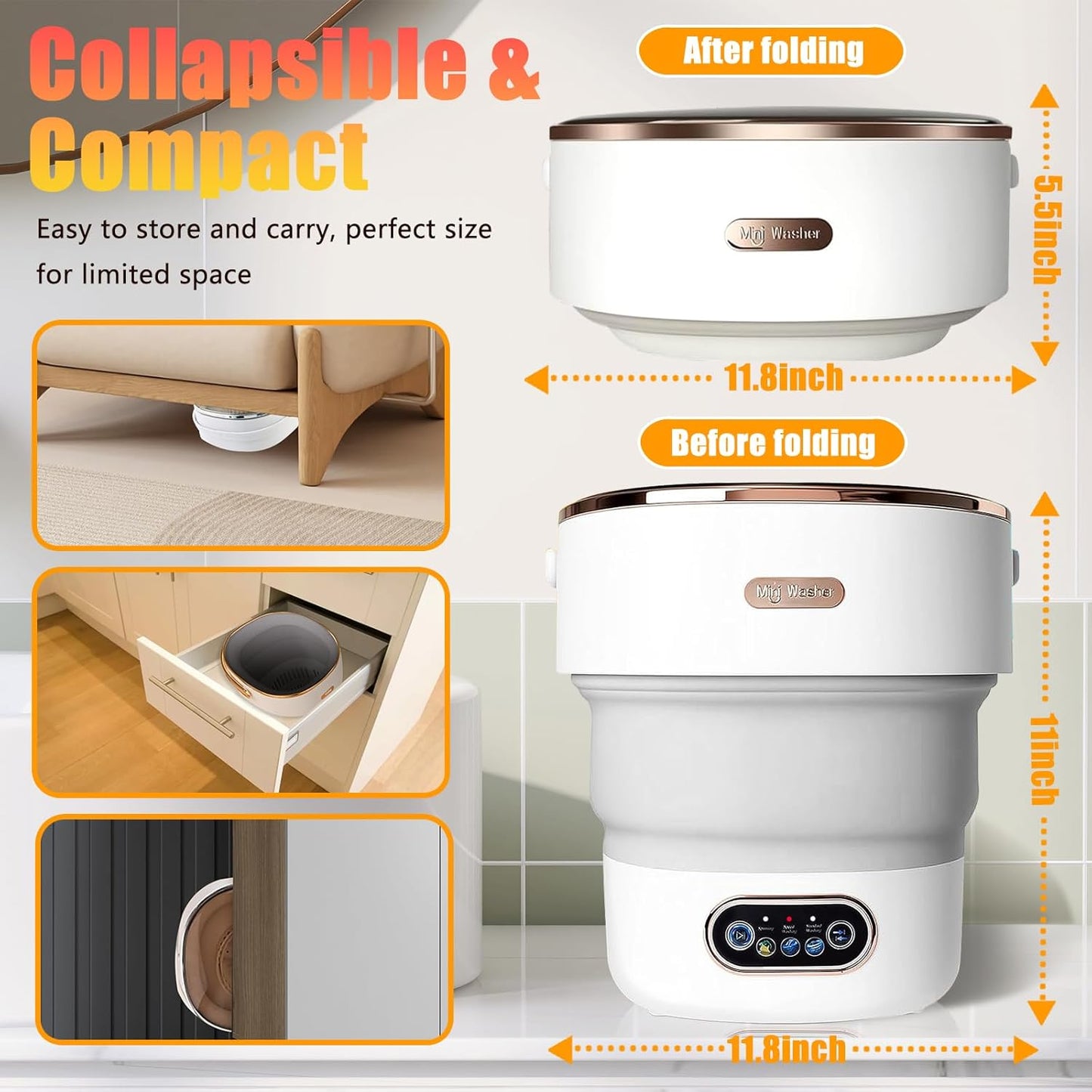 Foldable Mini Washer 15L