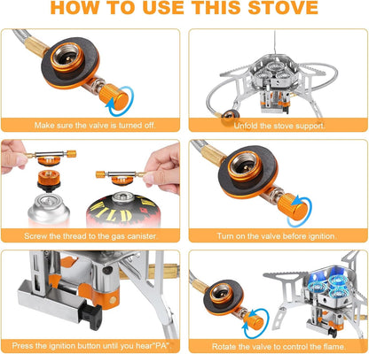 Portable Gas Camping Stove | Windproof Rocket Burner