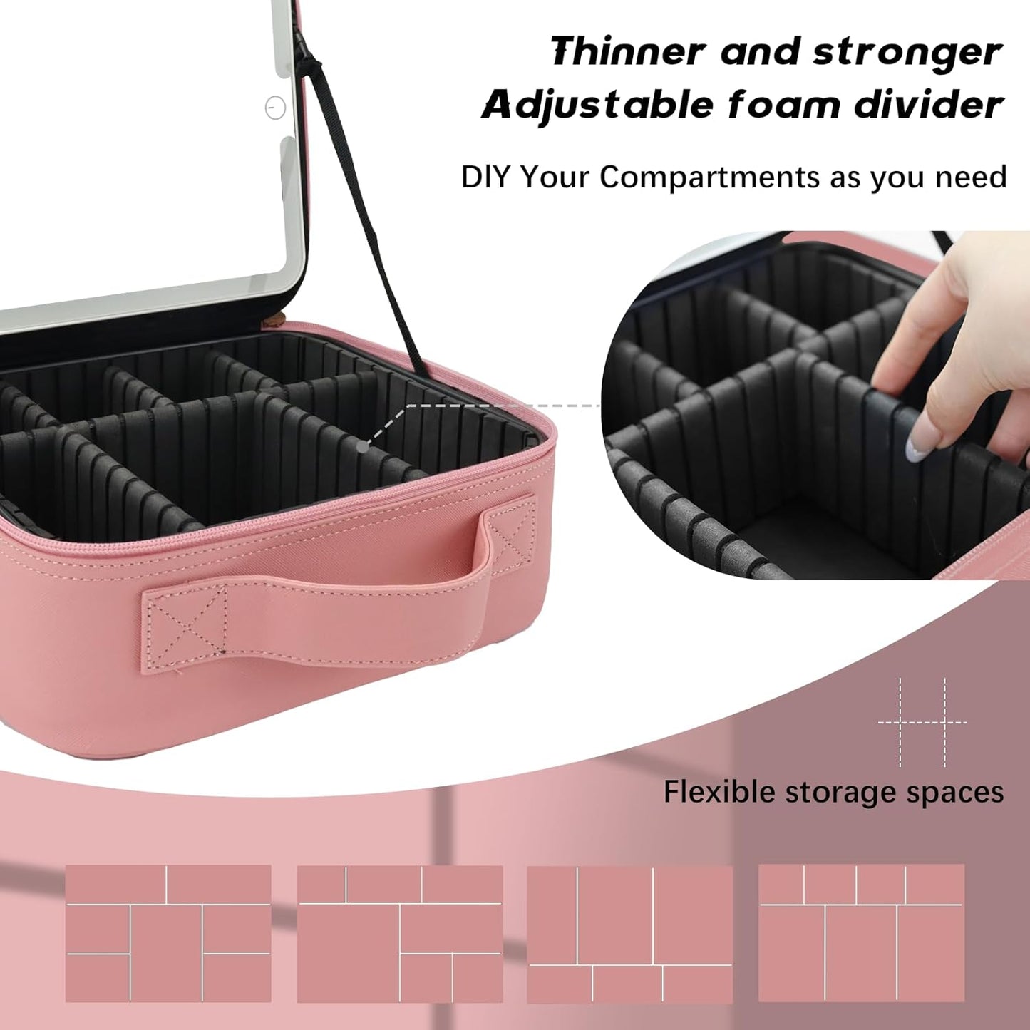 Makeup Bag with LED Mirror | Portable Travel Makeup Organizer