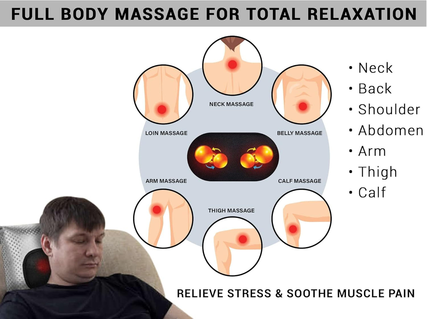 Shiatsu Back and Neck Massager with Heat CHM-8058
