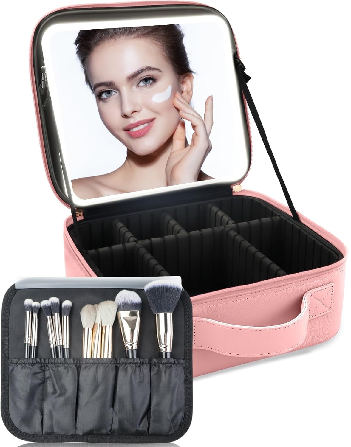 Makeup Bag with LED Mirror | Portable Travel Makeup Organizer