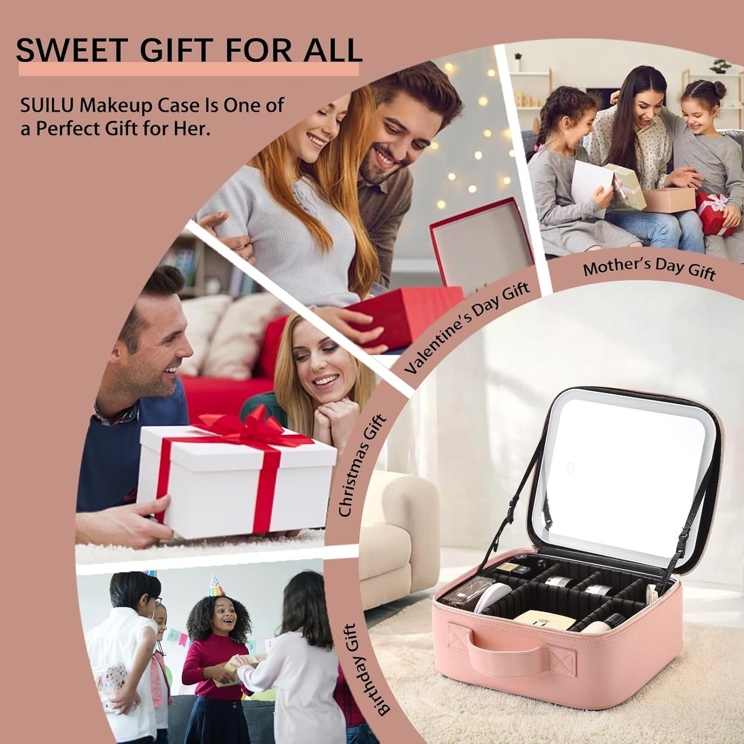 Makeup Bag with LED Mirror | Portable Travel Makeup Organizer