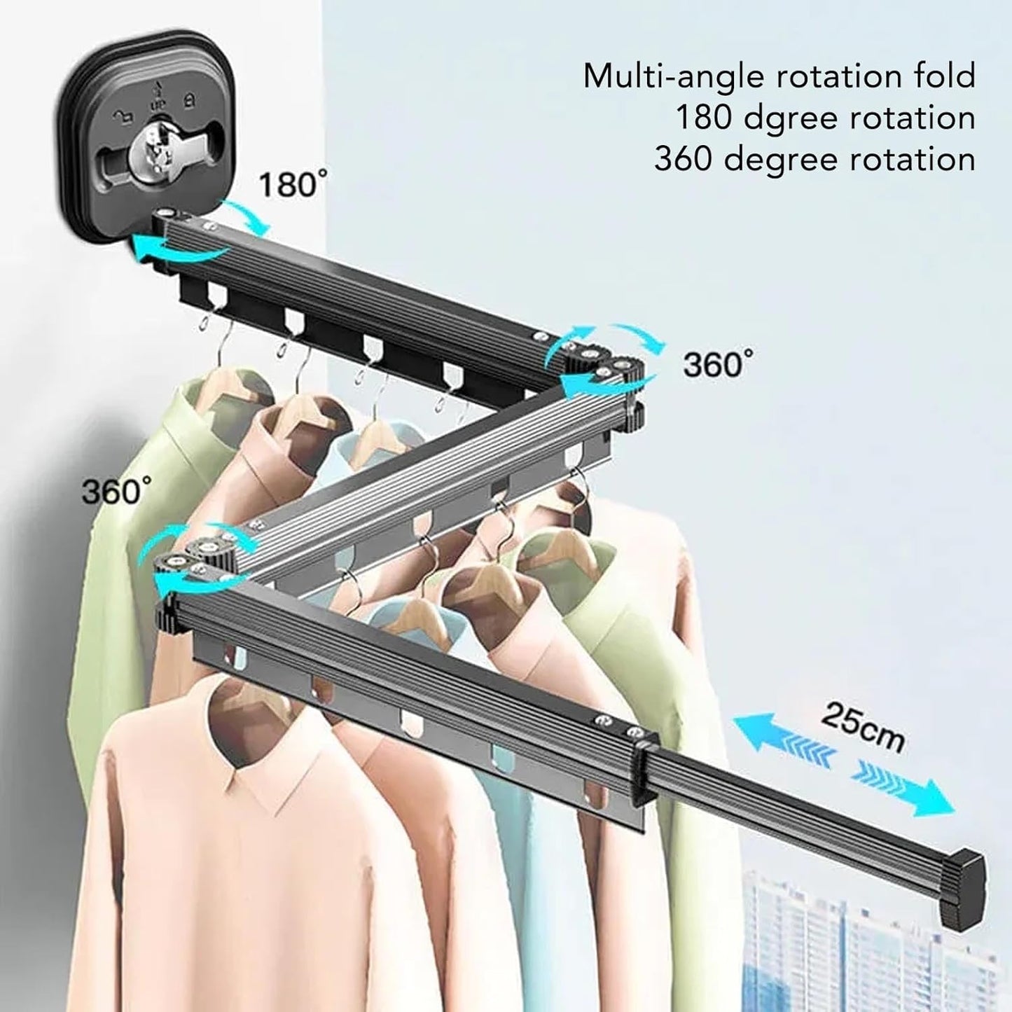 Wall Mounted Folding Clothes Drying Rack