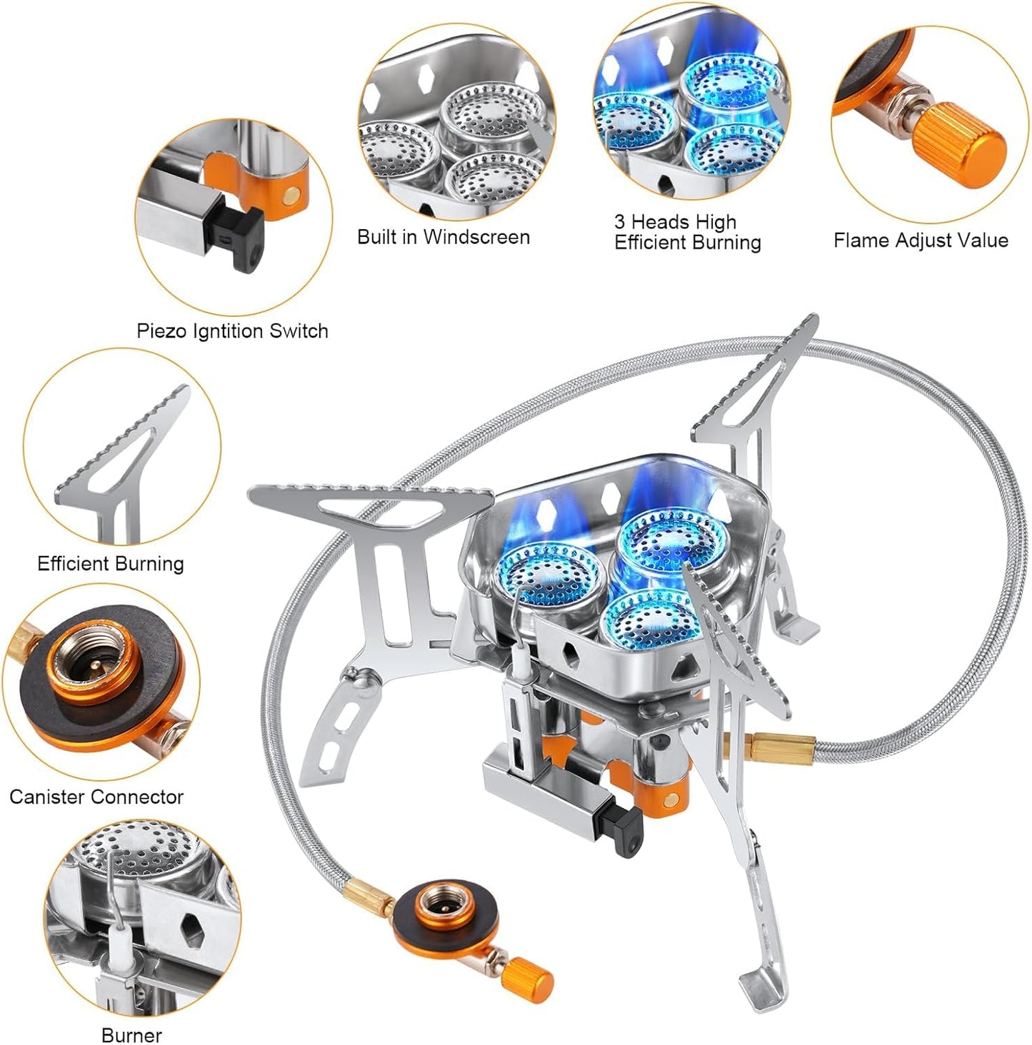 Portable Gas Camping Stove | Windproof Rocket Burner