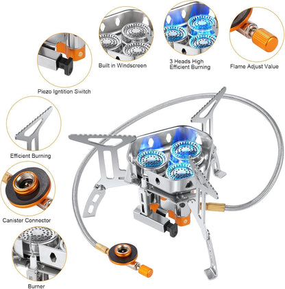 Portable Gas Camping Stove | Windproof Rocket Burner