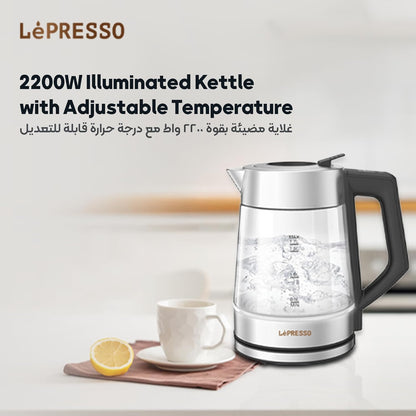 LePresso Multi-Temperature Illuminated Glass Kettle