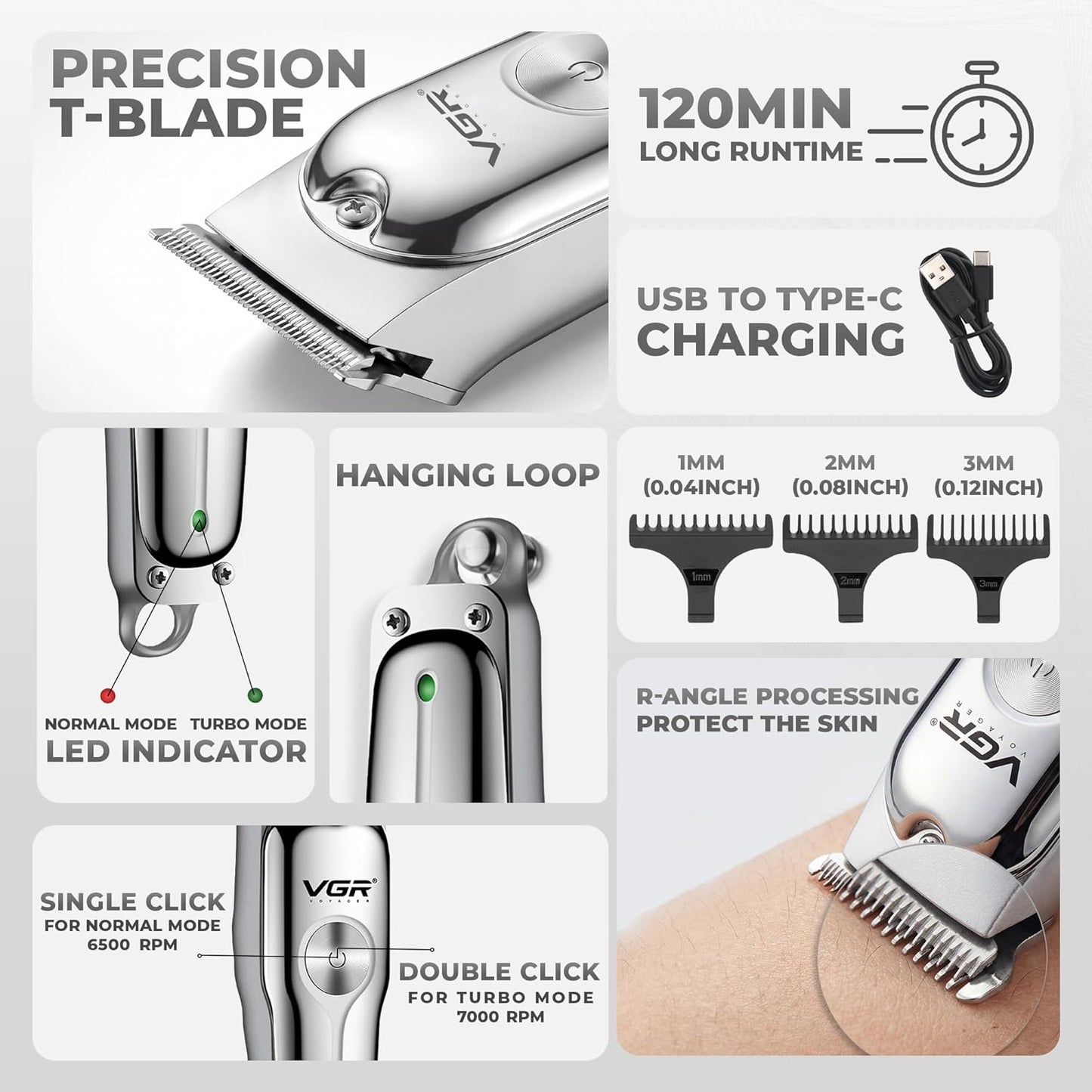 VGR Professional Hair Trimmer V-071