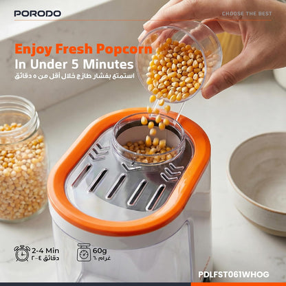 Porodo Air-Popped 1200W Detachable Tank Popcorn Maker
