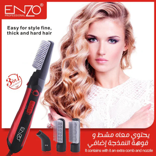Enzo 3-In-1 Hair Brush Dryer & Styler 1300W EN-503A