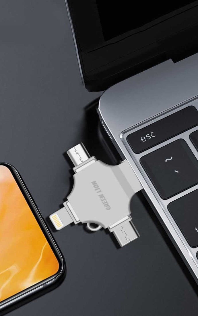 محرك أقراص فلاش USB Green Lion 4 في 1