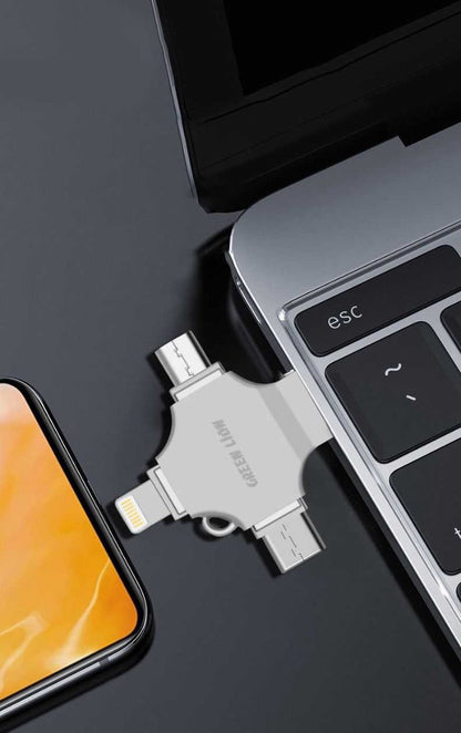 محرك أقراص فلاش USB Green Lion 4 في 1