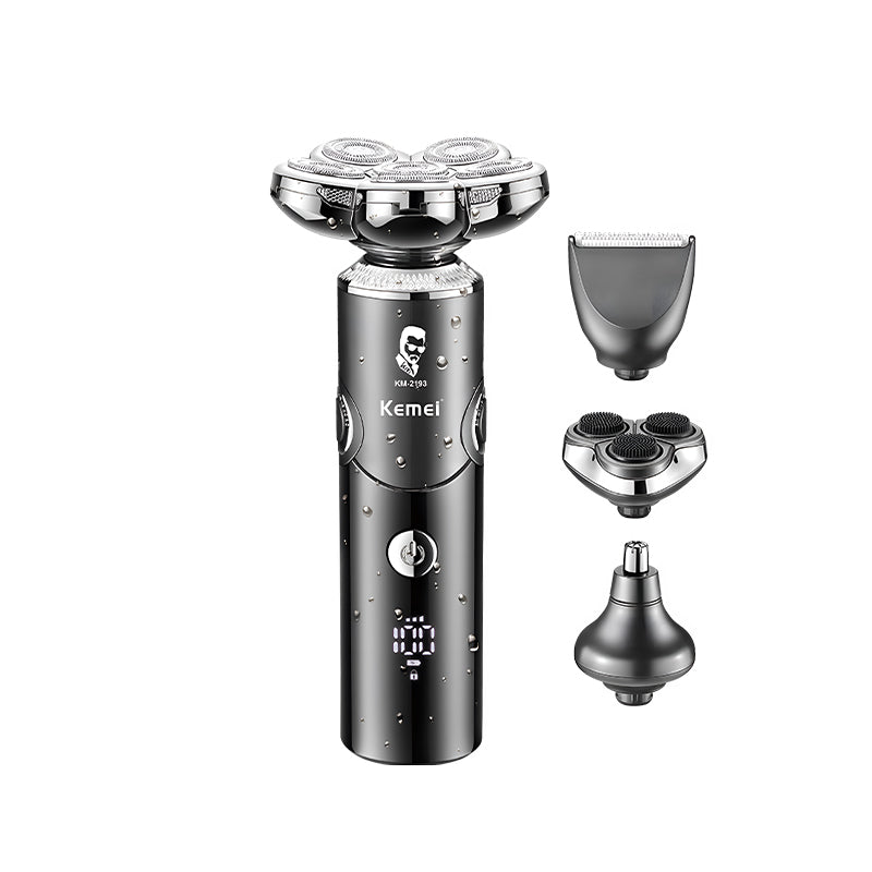 مجموعة ماكينة الحلاقة الكهربائية القابلة للطي للرجال ٤ في ١ من كيمي KM-2193