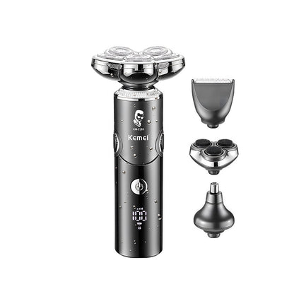 مجموعة ماكينة الحلاقة الكهربائية القابلة للطي للرجال ٤ في ١ من كيمي KM-2193