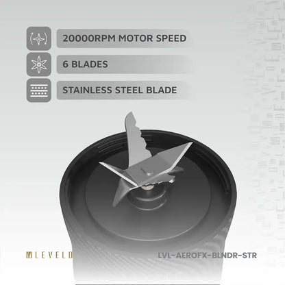 Levelo Portable Carbon Fiber Blender Aeroflex - Smoky Transparent