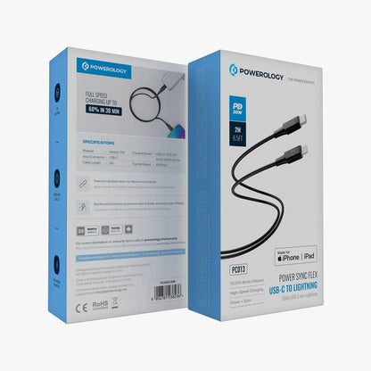 Powerology Power Sync Flex USB-C to Lightning Cable PD 30W