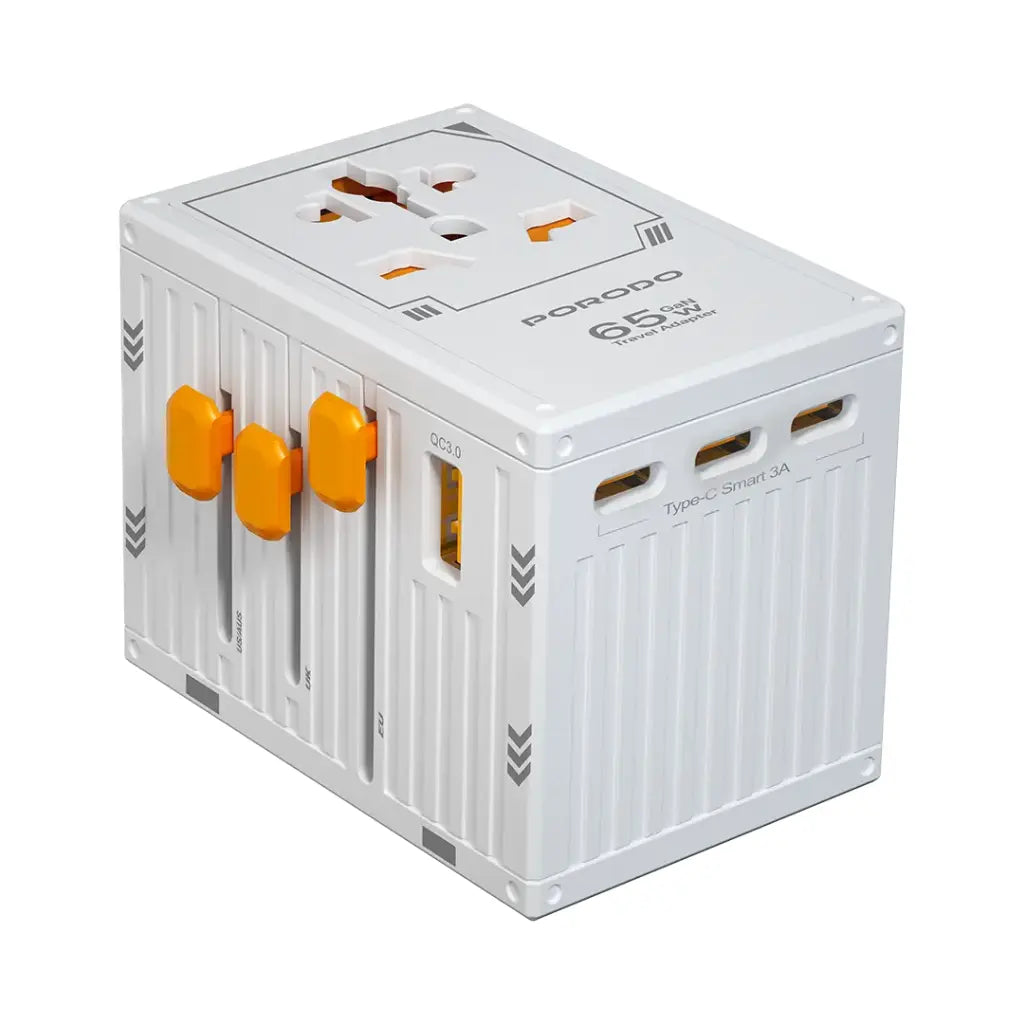 Porodo GaN 5-Port Travel Block Universal Charger 65W