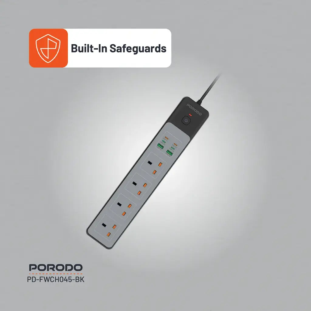 Porodo 4AC | 65W | 3000W Power Strip