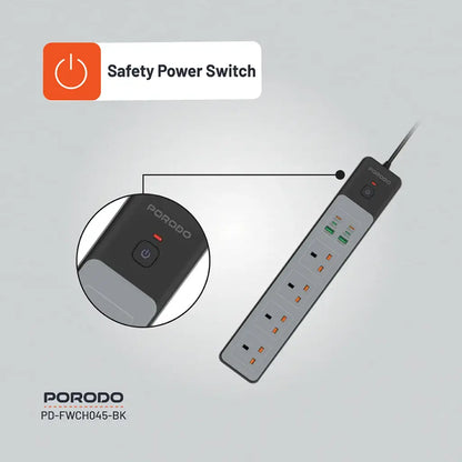 Porodo 4AC | 65W | 3000W Power Strip