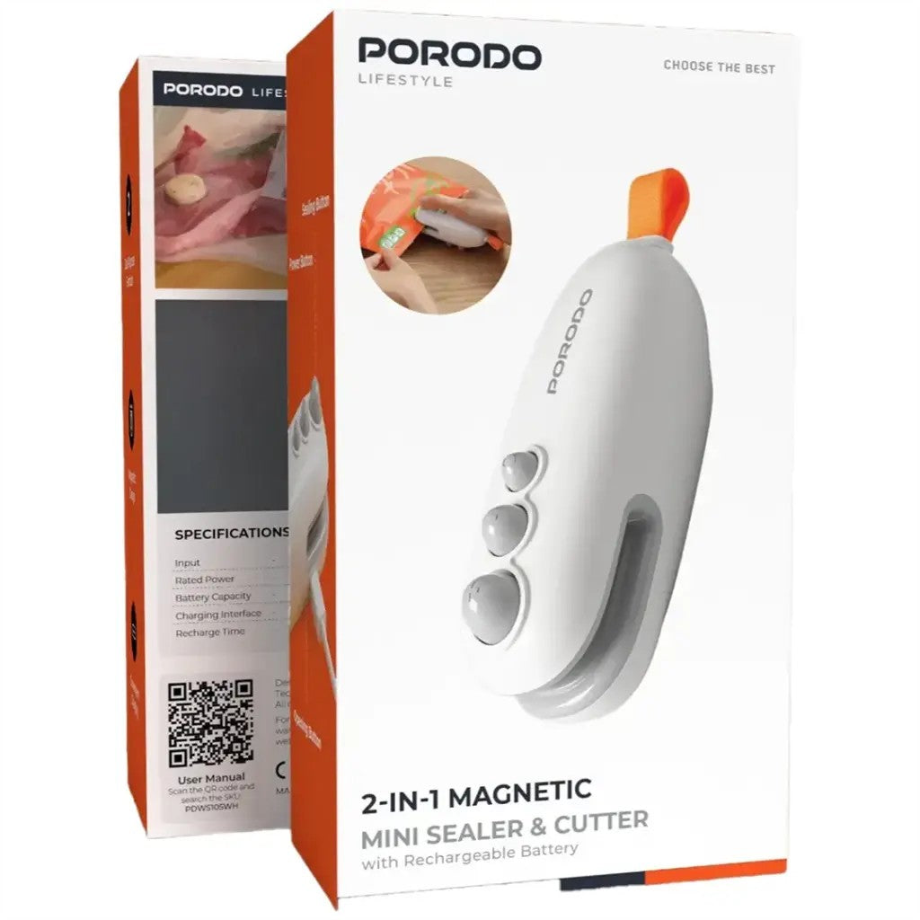 Porodo 2-In-1 Magnetic Mini Sealer & Cutter