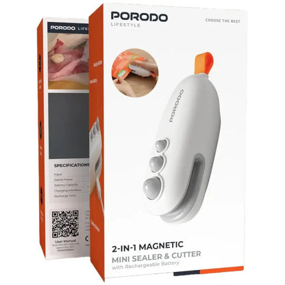 Porodo 2-In-1 Magnetic Mini Sealer & Cutter