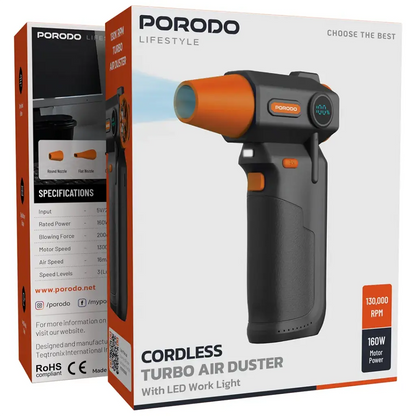 Porodo Cordless Turbo Air Duster with LED Work Light