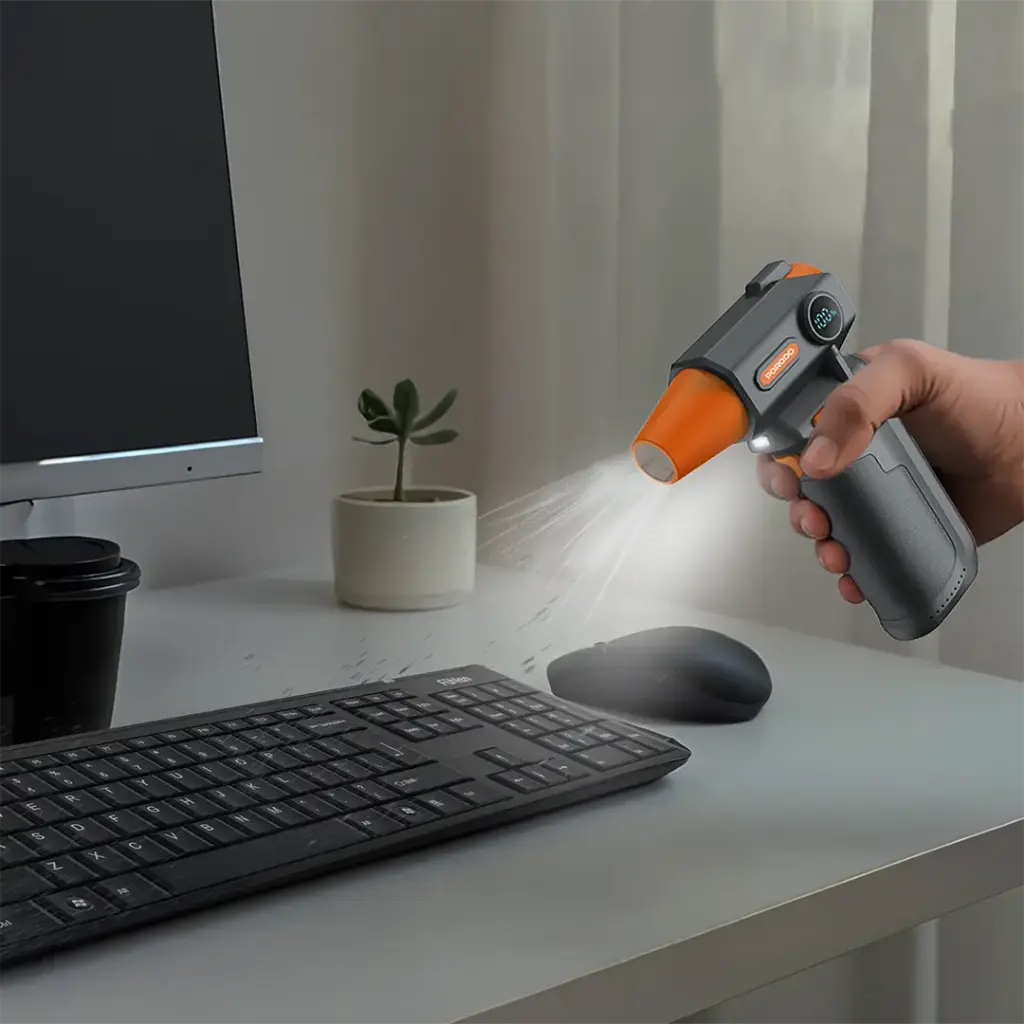 Porodo Cordless Turbo Air Duster with LED Work Light