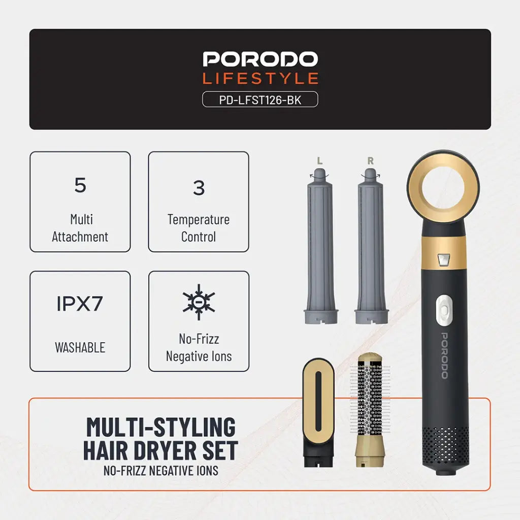 Porodo Multi-Styling Hair Dryer Set - LFS126