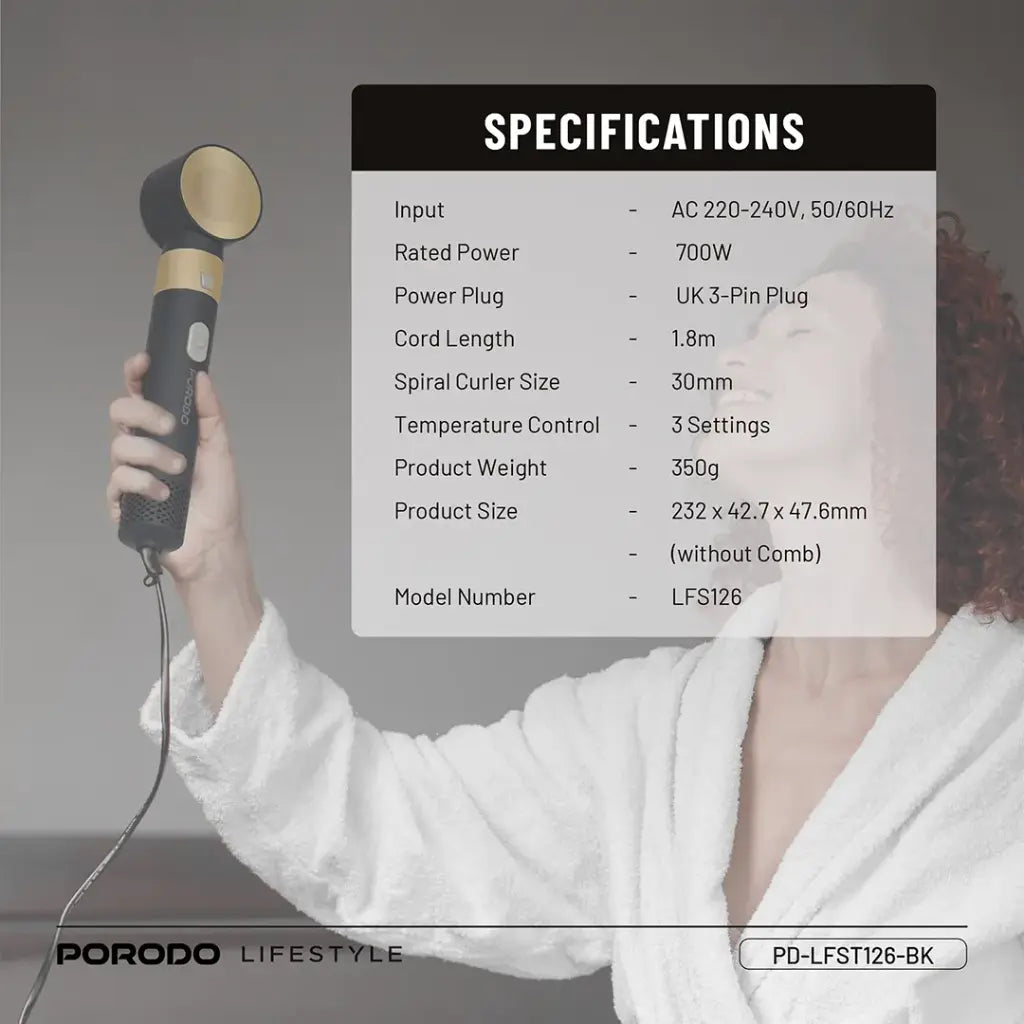 Porodo Multi-Styling Hair Dryer Set