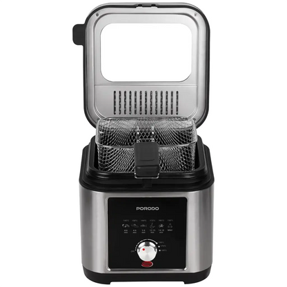 Porodo Stainless Steel 2.5L Deep Fryer with Adjustable Temperature & Non-Stick Tray