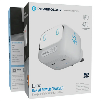 Powerology 45W Lumix GaN AI Power Charger