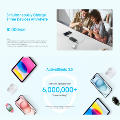 Anker Zolo Power Bank (10K, 22.5W, Built-In USB-C Cable)