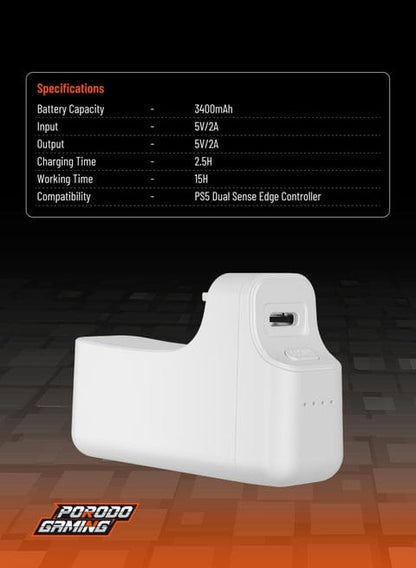 Porodo Gaming 3400mAh PS5 Edge Controller Battery Pack