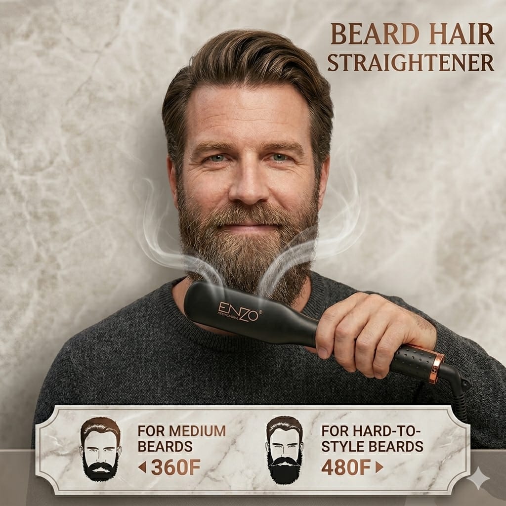 Enzo Beard Straightener Brush EN-4007