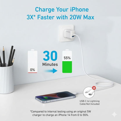 Anker Select Charger (20W, 2-Port) with USB-C Cable