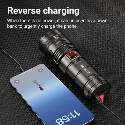 Aluminum Alloy Flashlight Power Bank Charging Treasure XA-B702
