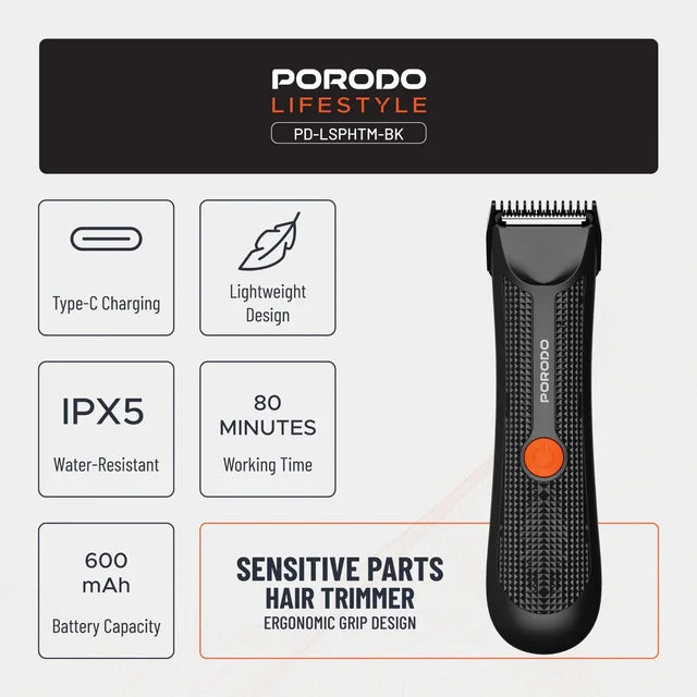 Porodo Sensitive Parts Hair Trimmer | Ergonomic Grip Design