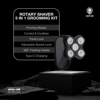 Green Lion Rotary Shaver 5-In-1 Grooming Kit