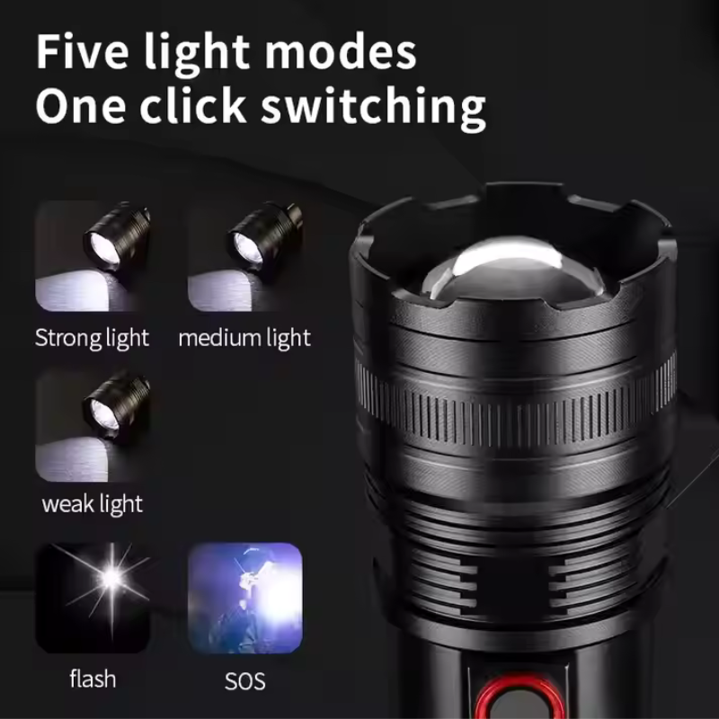 Aluminum Alloy Flashlight Power Bank Charging Treasure XA-B702