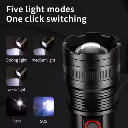 Aluminum Alloy Flashlight Power Bank Charging Treasure XA-B702