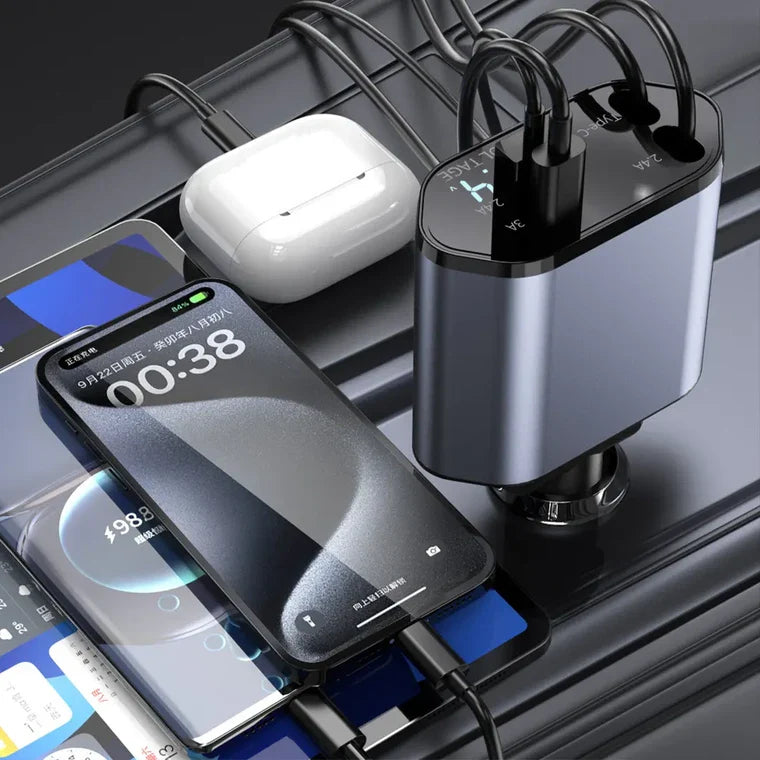 كابل شحن تلسكوبي 4 في 1 180 درجة/120 واط