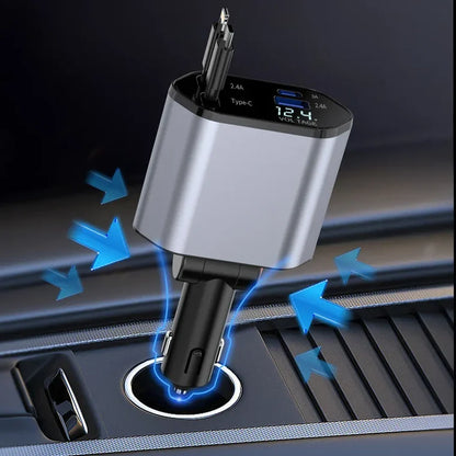 كابل شحن تلسكوبي 4 في 1 180 درجة/120 واط