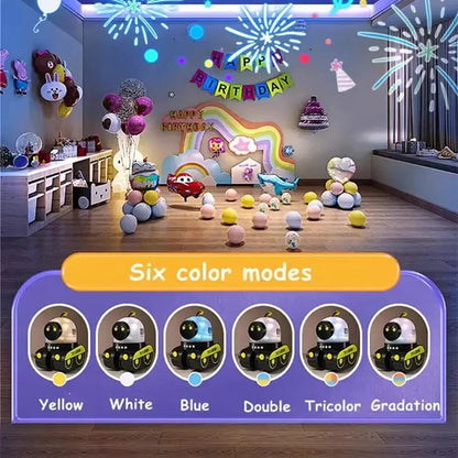 Music Cartoon Robot Car Projection Lamp for Kids