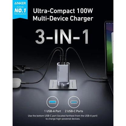 Anker Prime Charger (100W, 3 Ports, GaN)