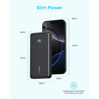 Anker Zolo Power Bank (10K, 22.5W, Built-In USB-C Cable)